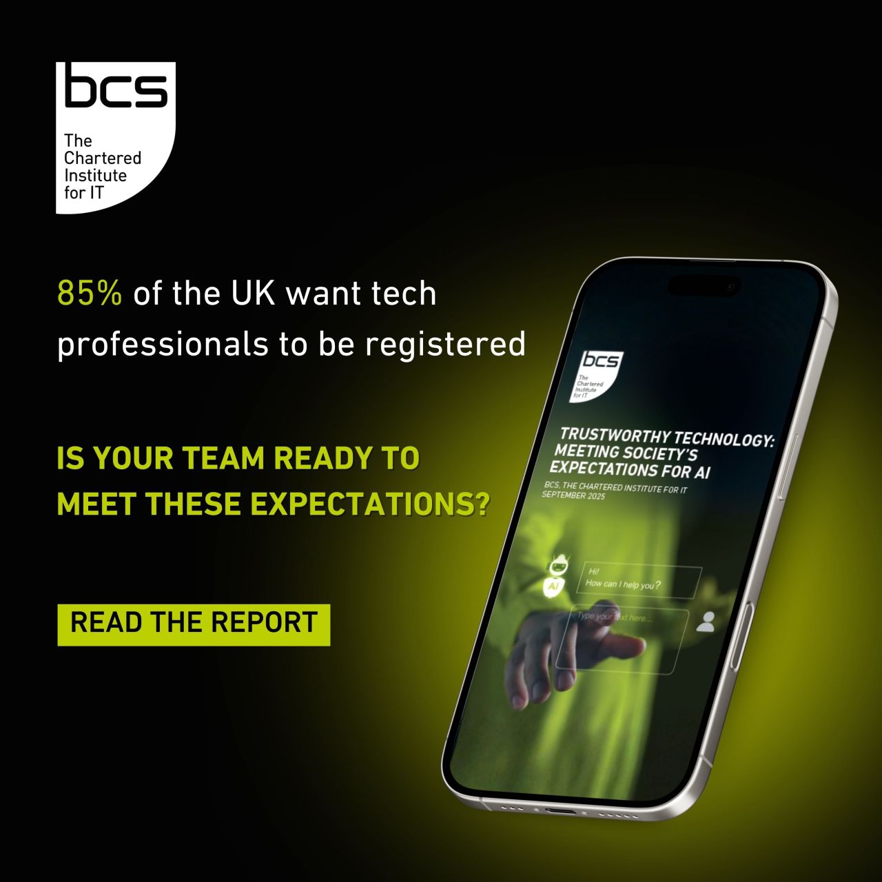BCS, The Chartered Institute for IT ad