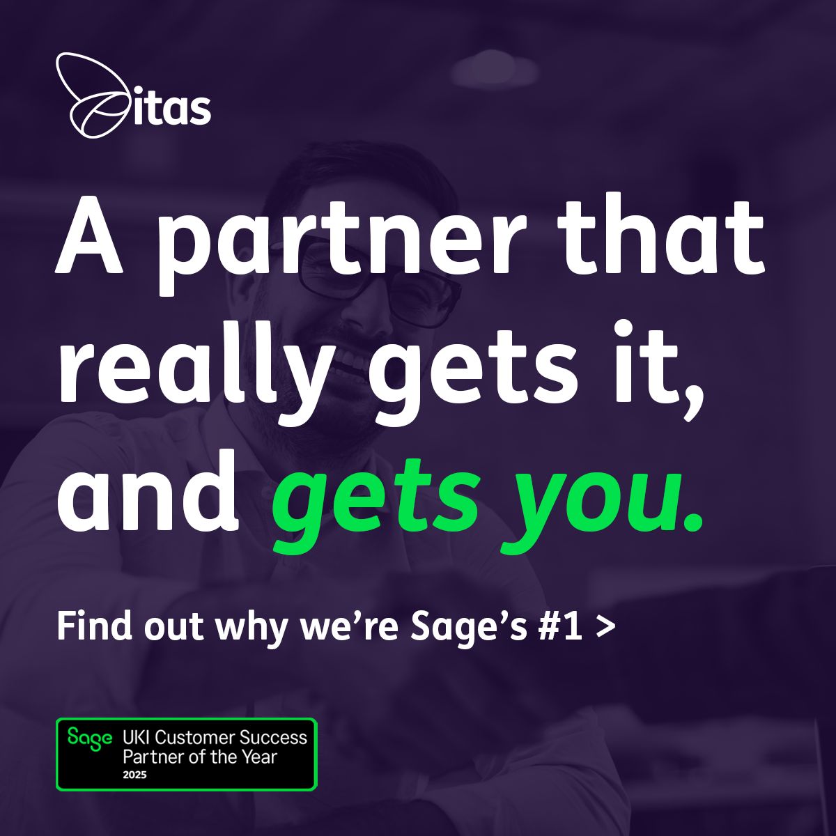 itas Solutions - Sage Customer Success Partner of the Year 2024 & 2025 ad