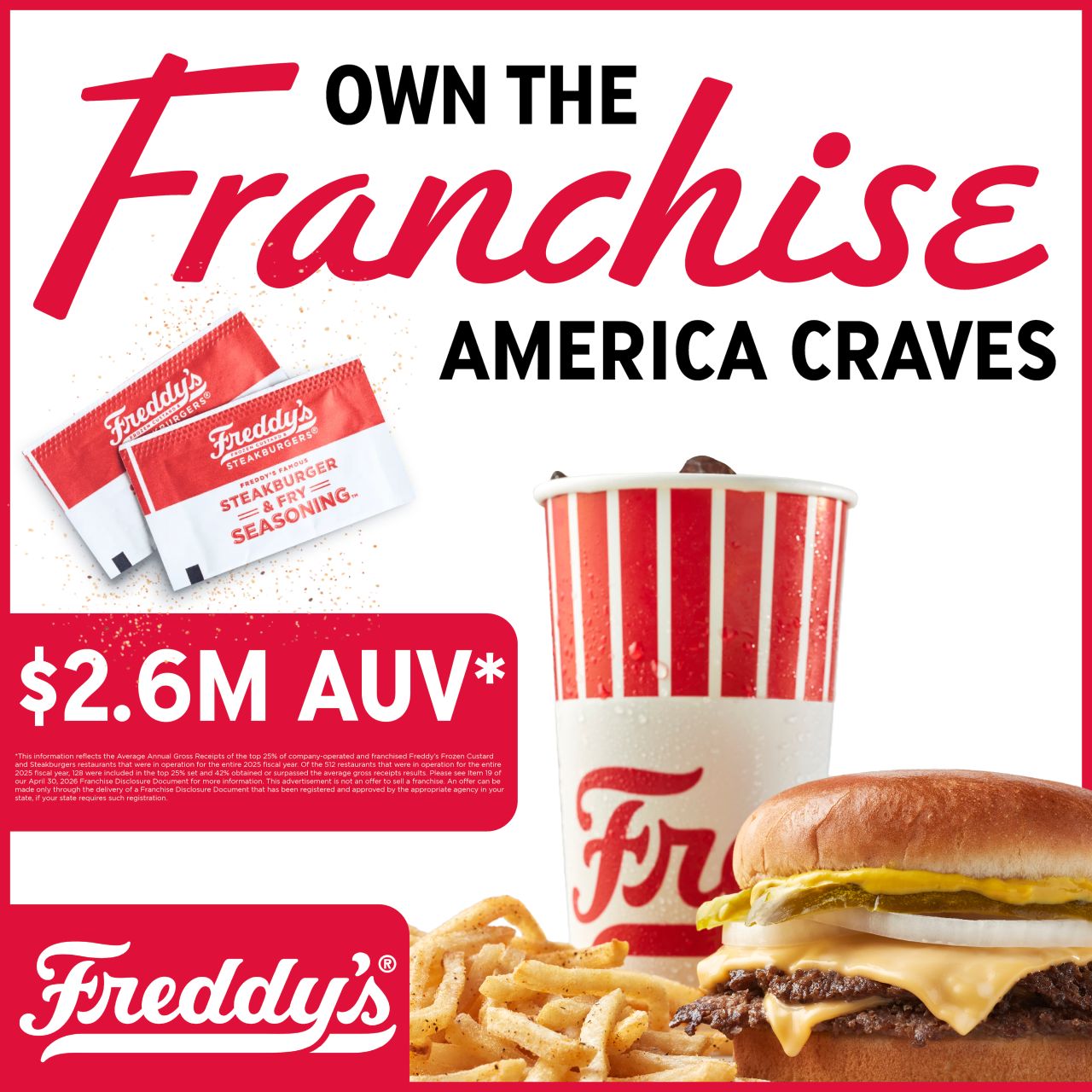 Freddy's Frozen Custard & Steakburgers ad
