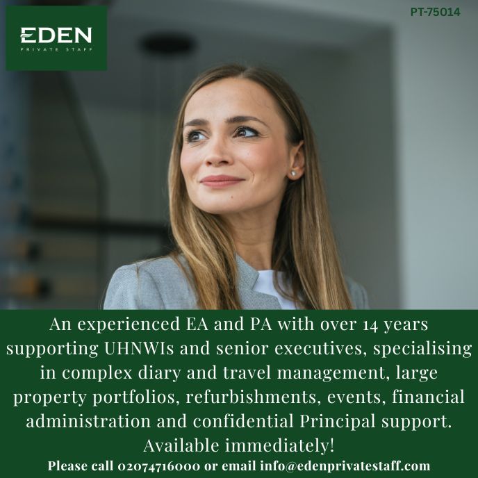 Eden Private Staff - Household, Family Office & Executive Staff Recruitment for a global clientele ad
