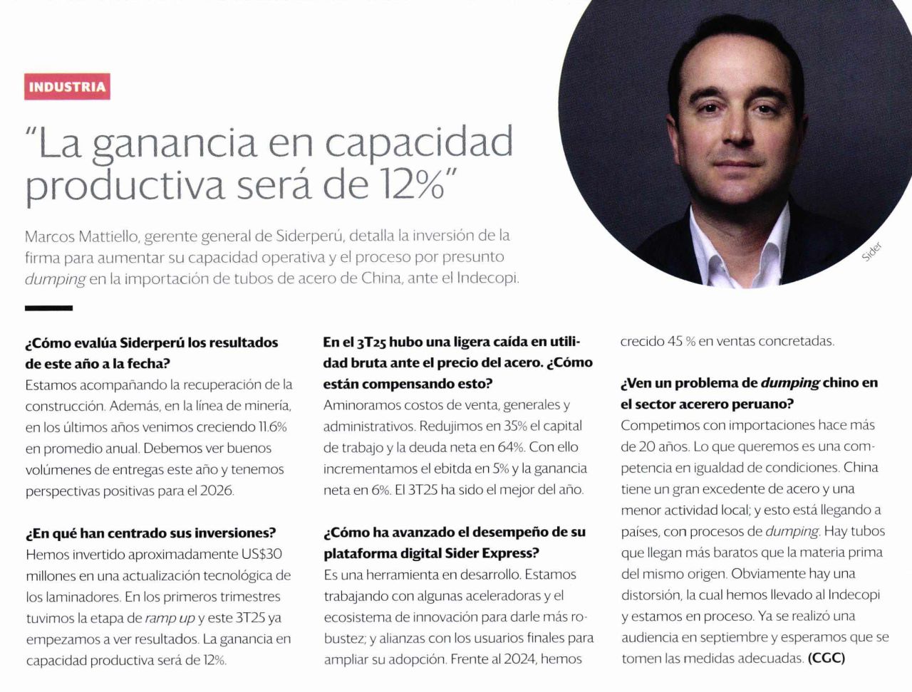 SIDERPERU ad