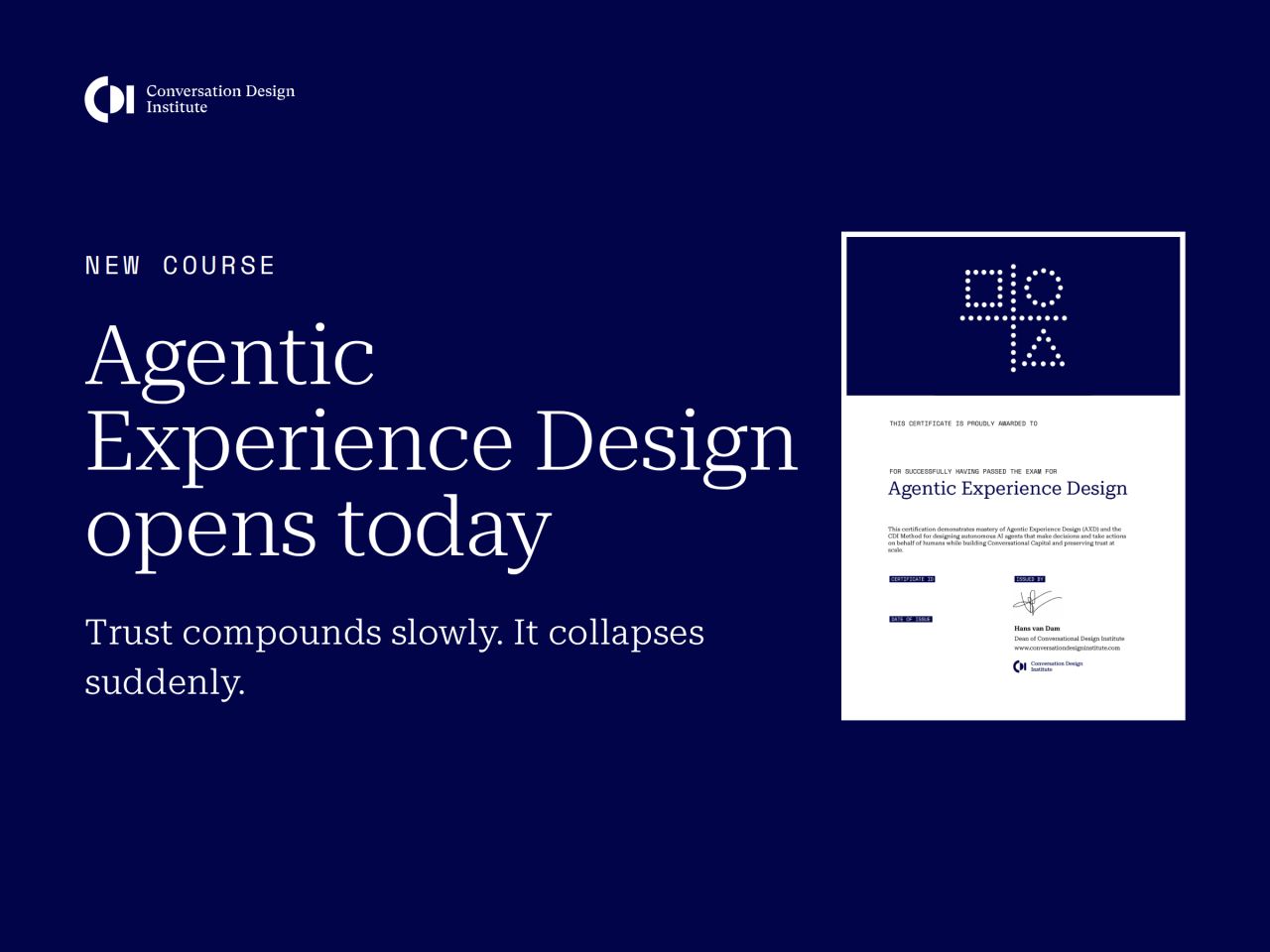 Conversation Design Institute (CDI) ad