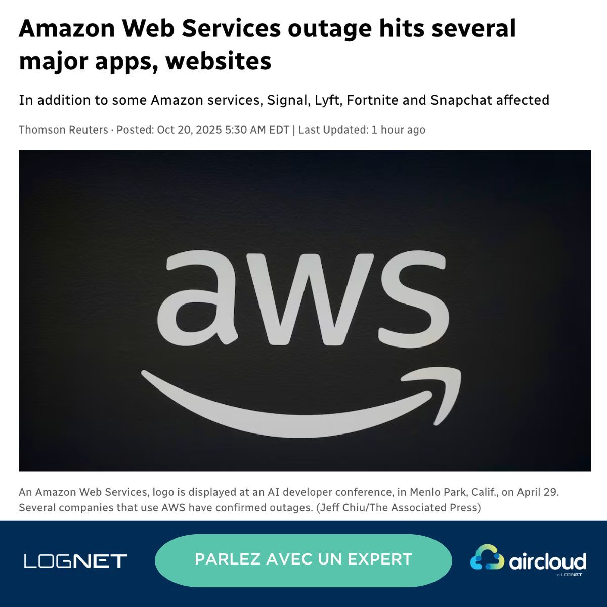 Lognet - Internet et Cloud 100% Québecois ad