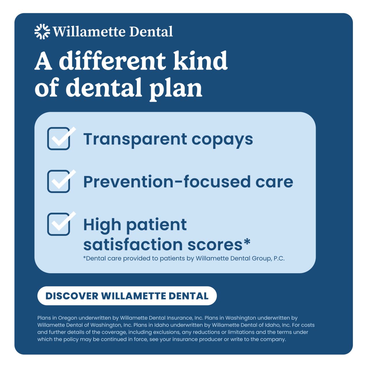 Willamette Dental ad