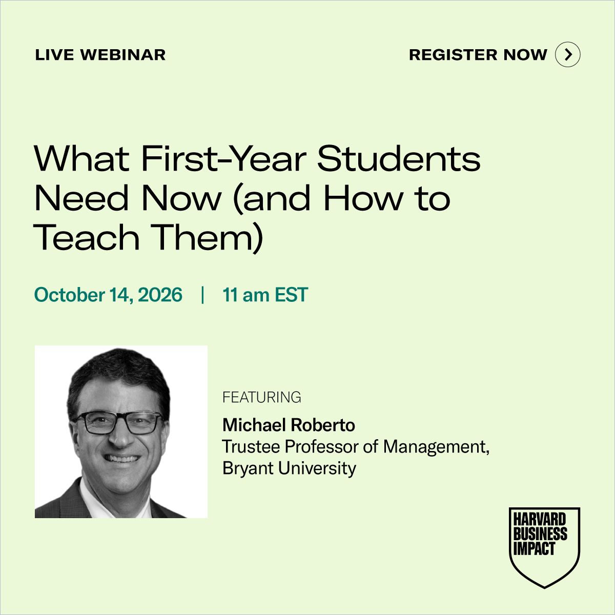 Harvard Business Impact Education ad