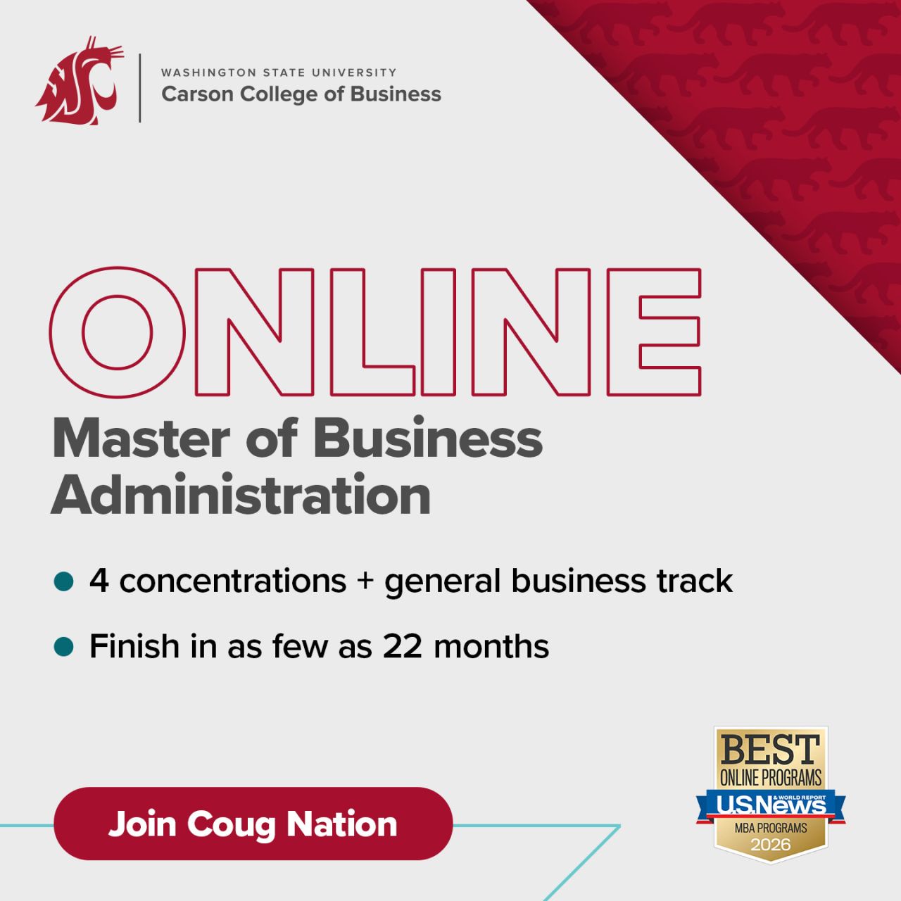 Washington State University Online MBA ad