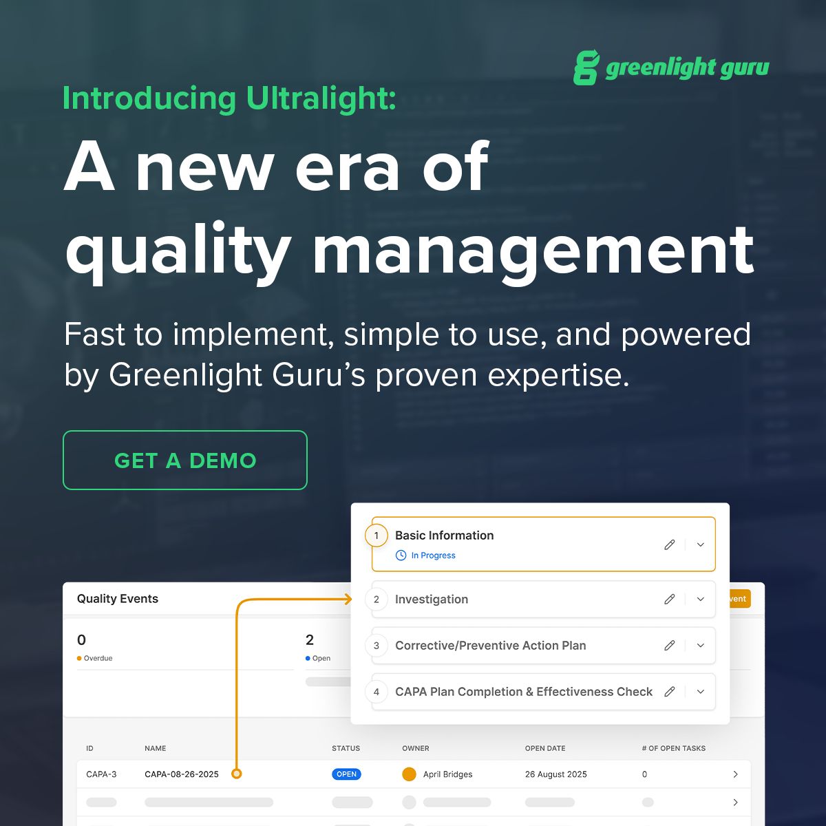 Greenlight Guru ad
