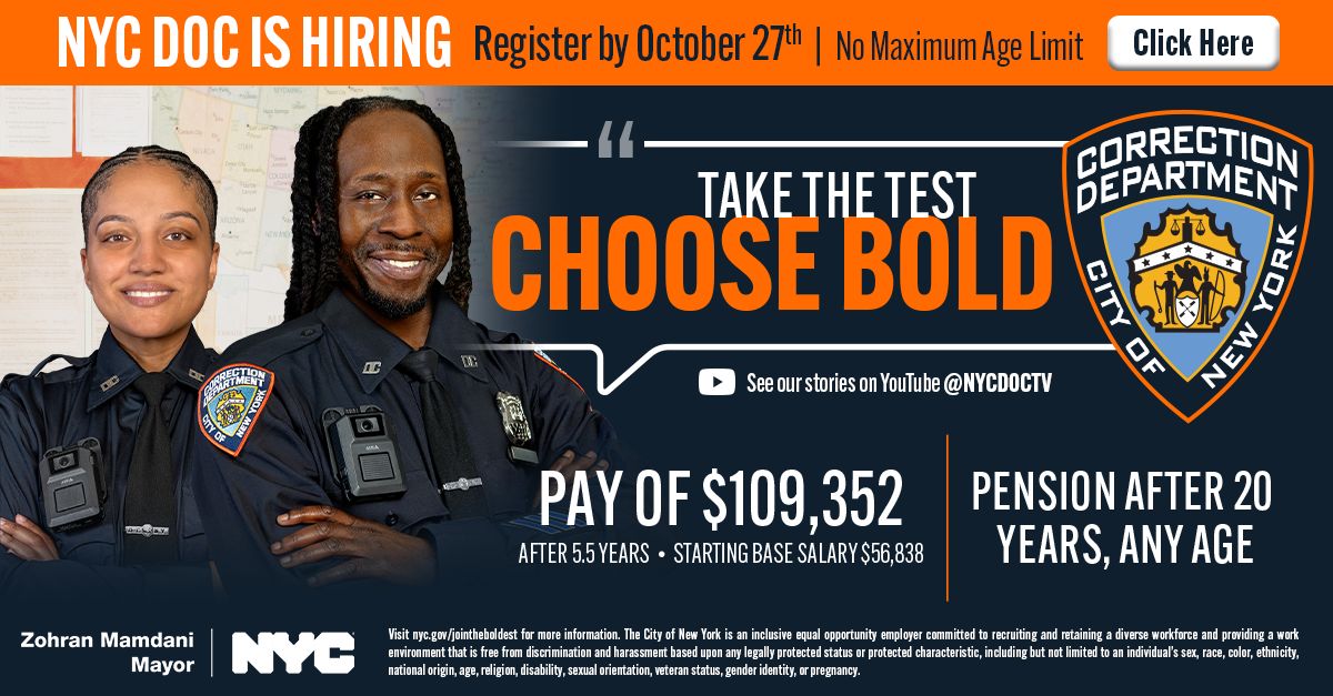 NYC Department of Correction ad