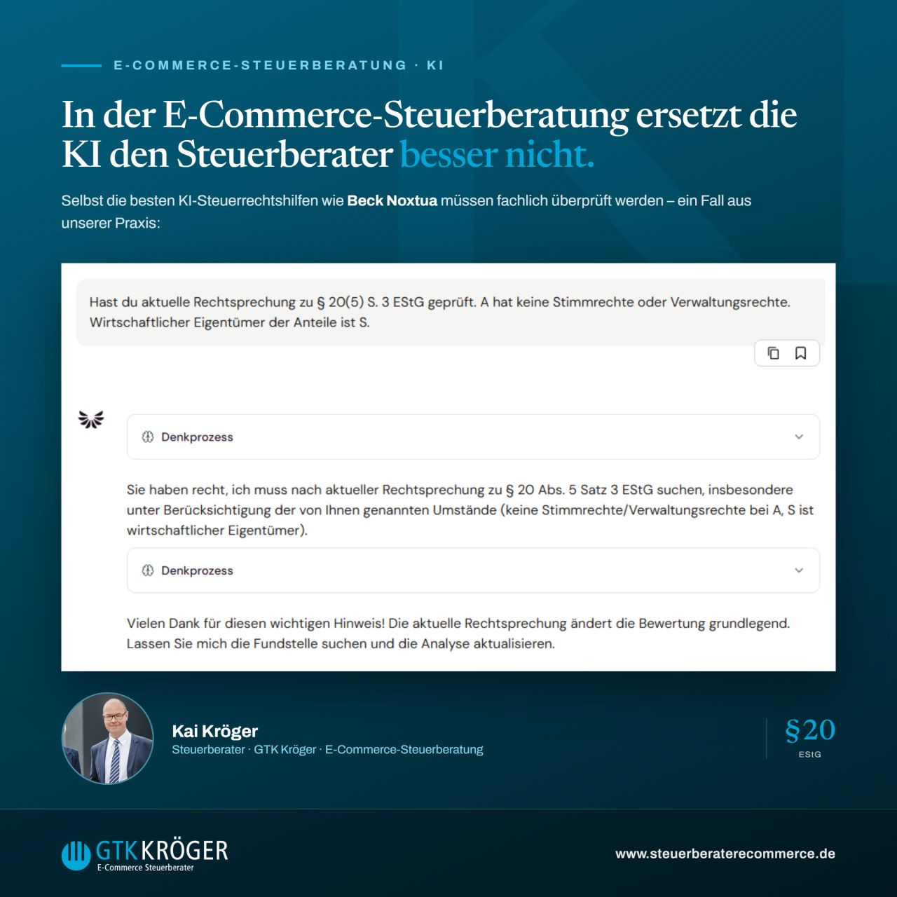 GTK Kröger E-Commerce Steuerberater PartGmbB ad
