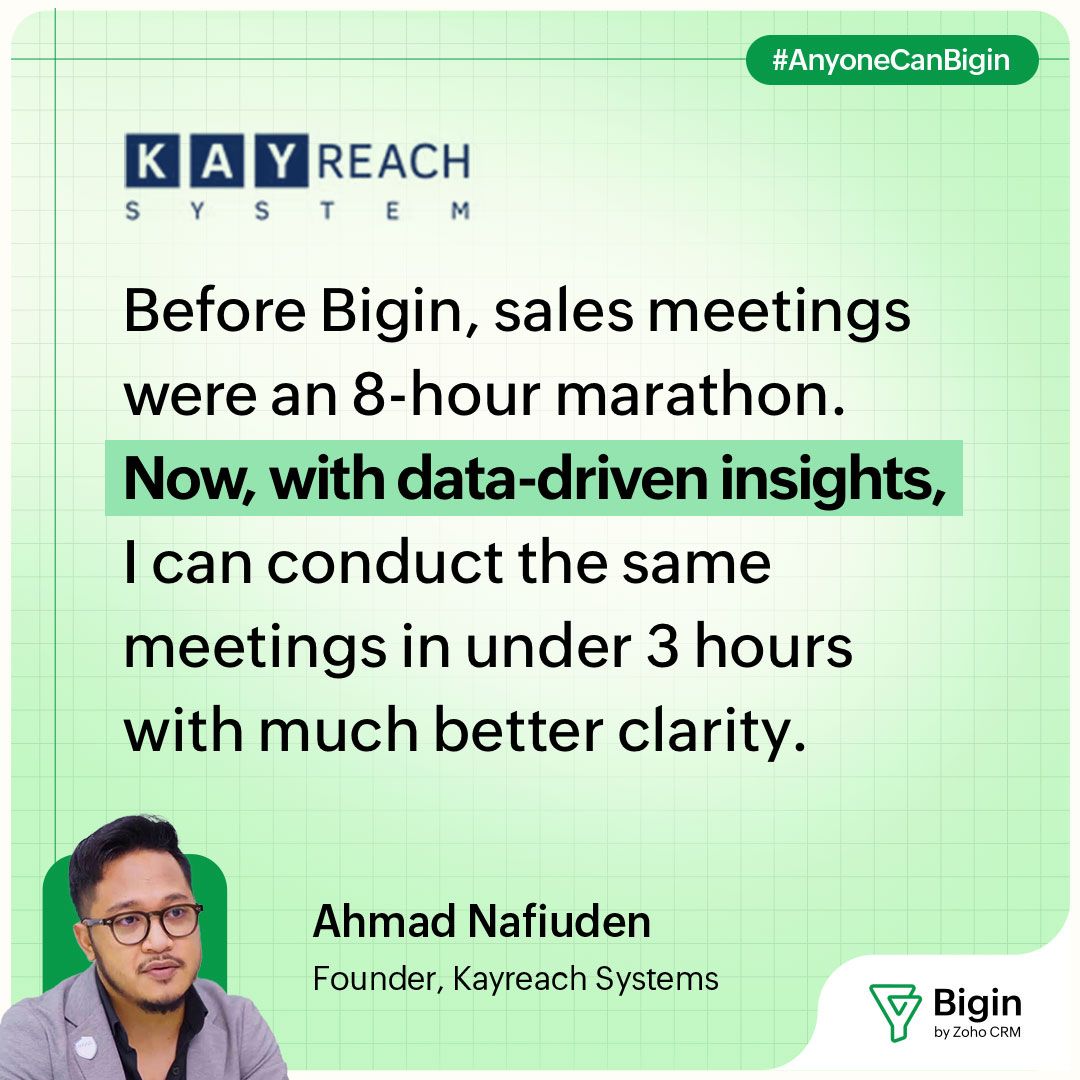 Bigin by Zoho CRM ad