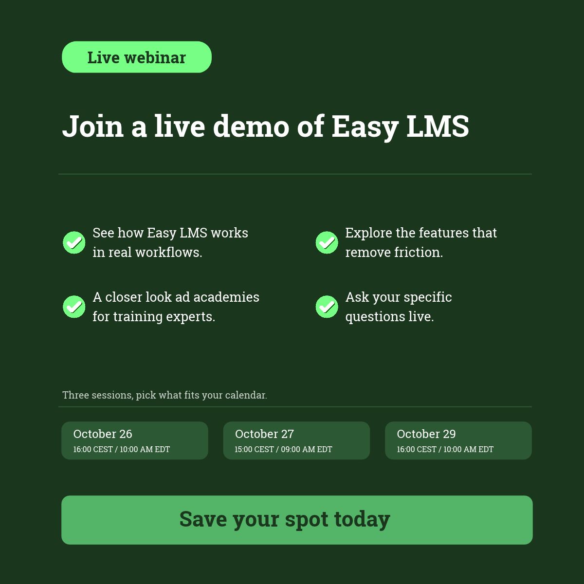 Easy LMS ad