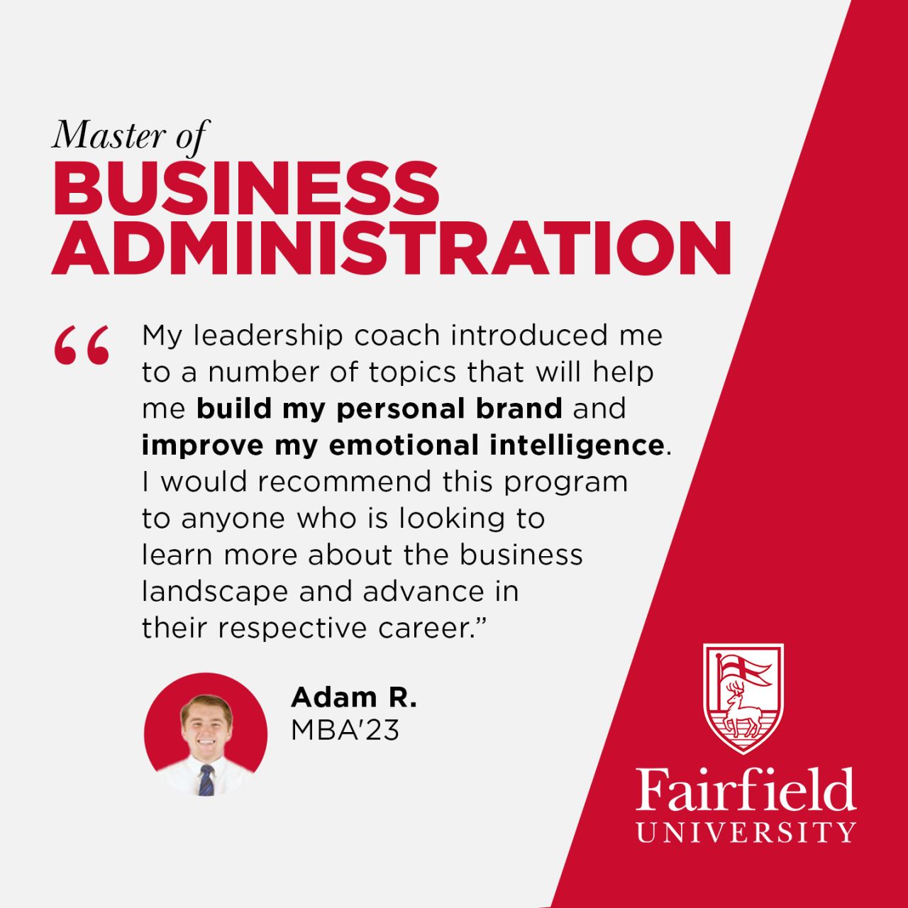 Fairfield University Charles F. Dolan School of Business ad