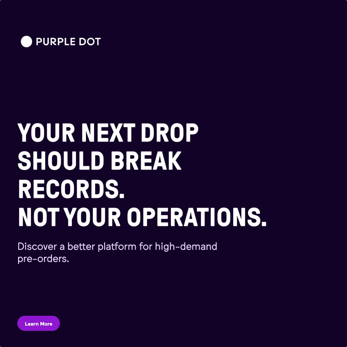 Purple Dot - The Pre-Commerce Company ad
