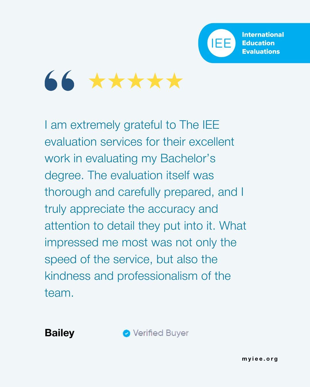 International Education Evaluations ad