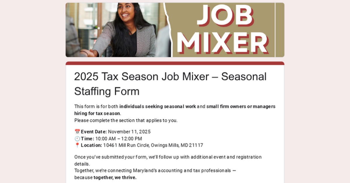 Maryland Society of Accounting & Tax Professionals, Inc. ad