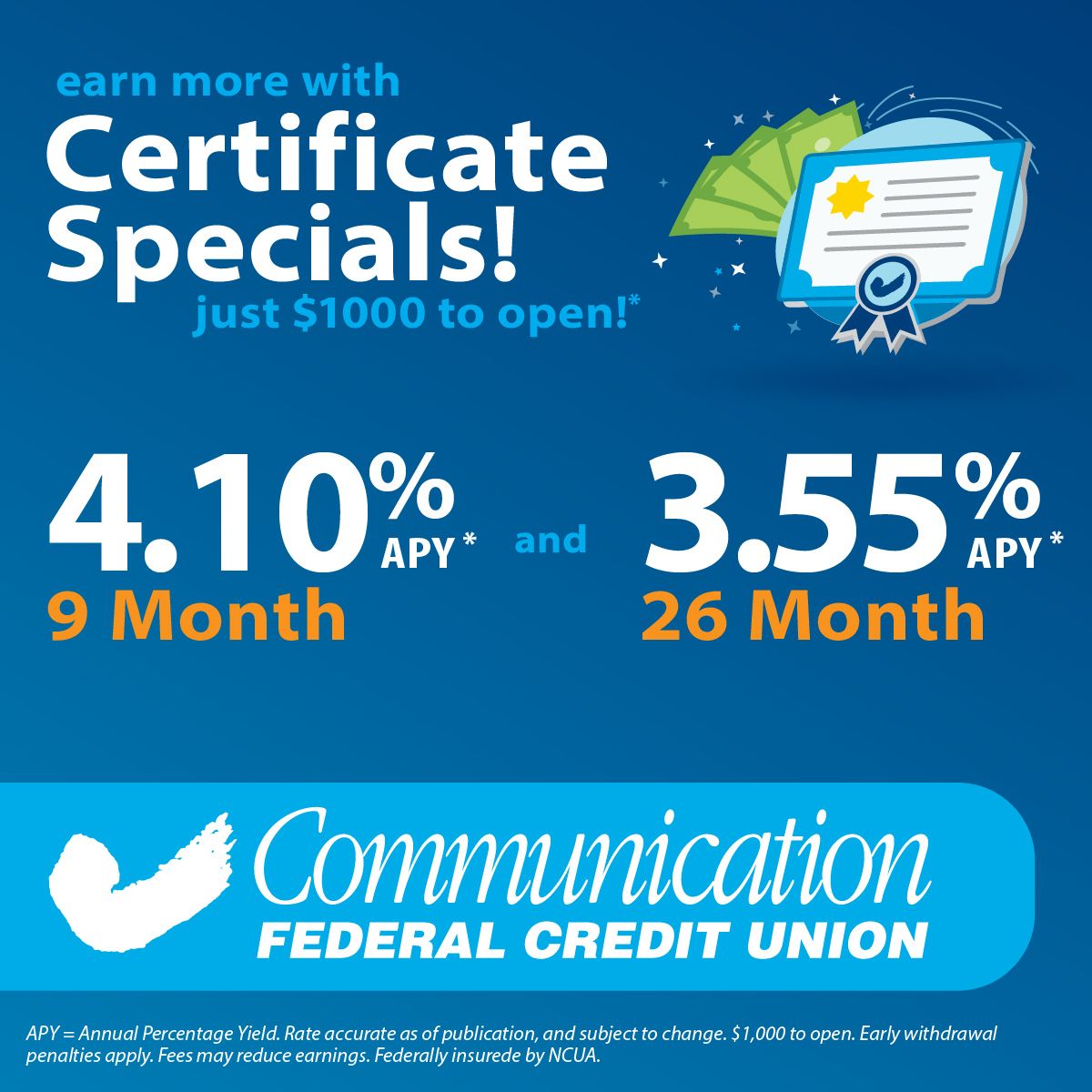 Communication Federal Credit Union ad