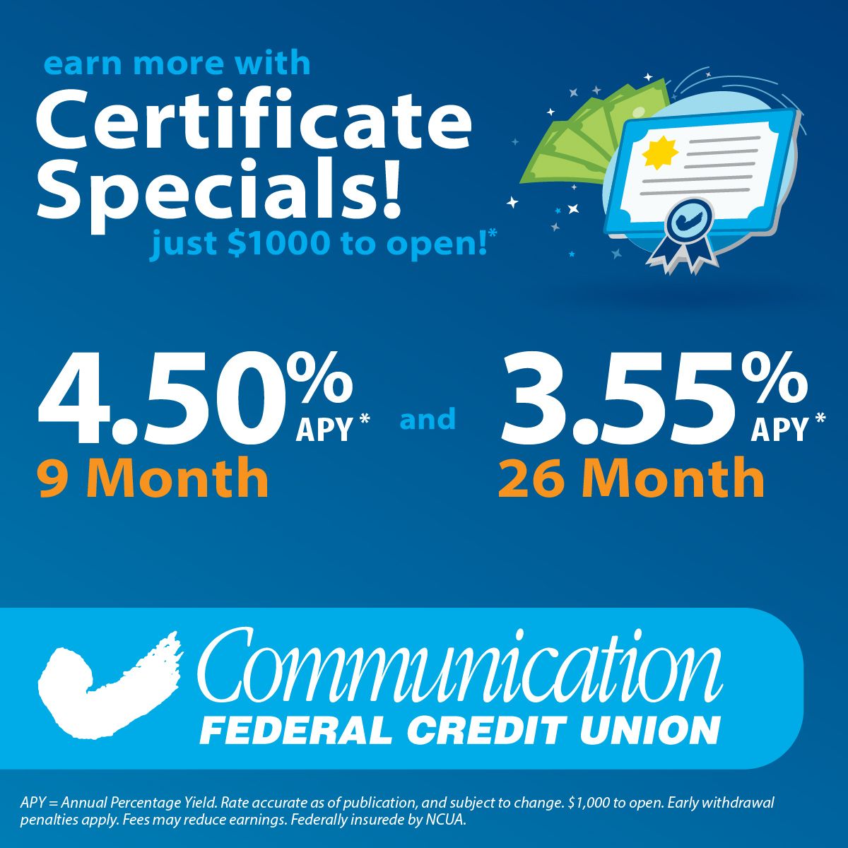 Communication Federal Credit Union ad