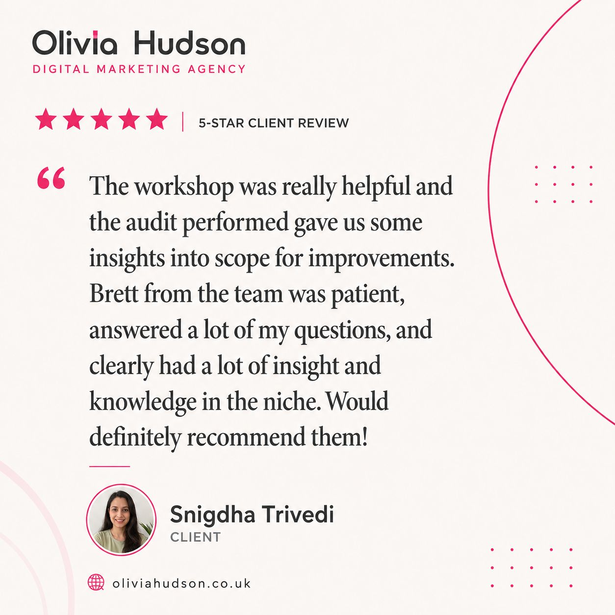 Olivia Hudson - LinkedIn Ads ad