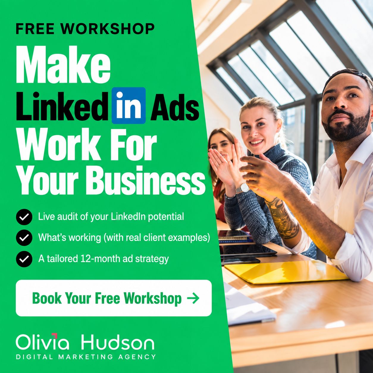 Olivia Hudson - LinkedIn Ads ad