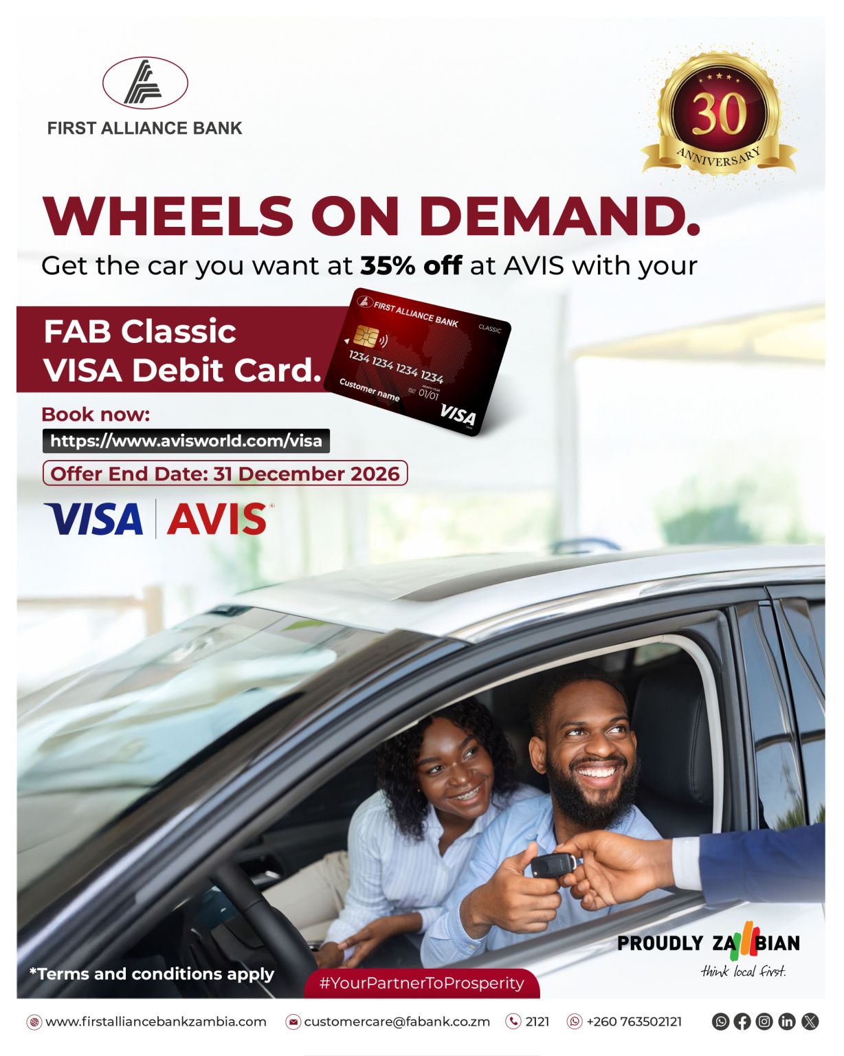 First Alliance Bank Zambia ad