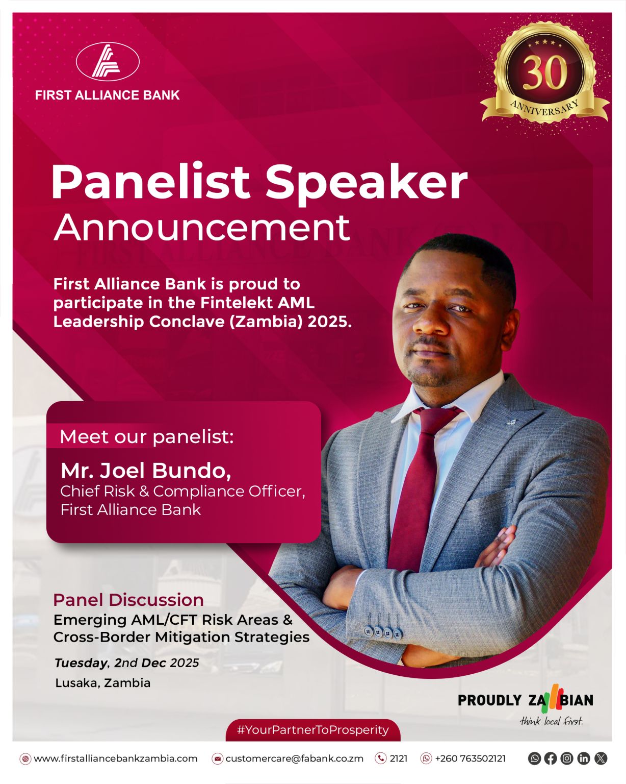 First Alliance Bank Zambia ad