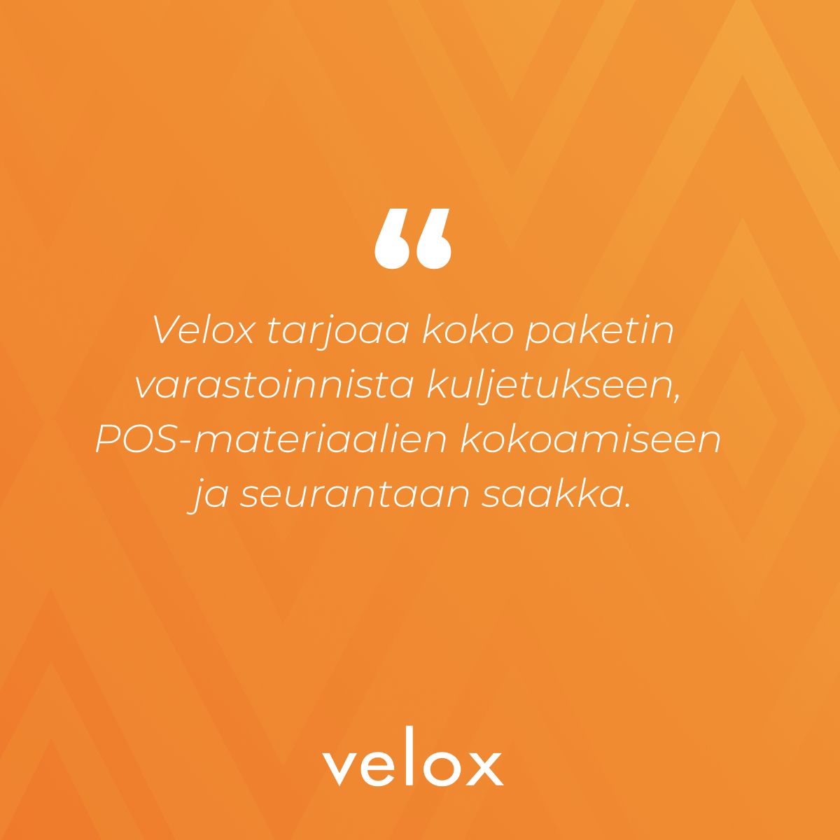 Velox Logistiikka Oy ad