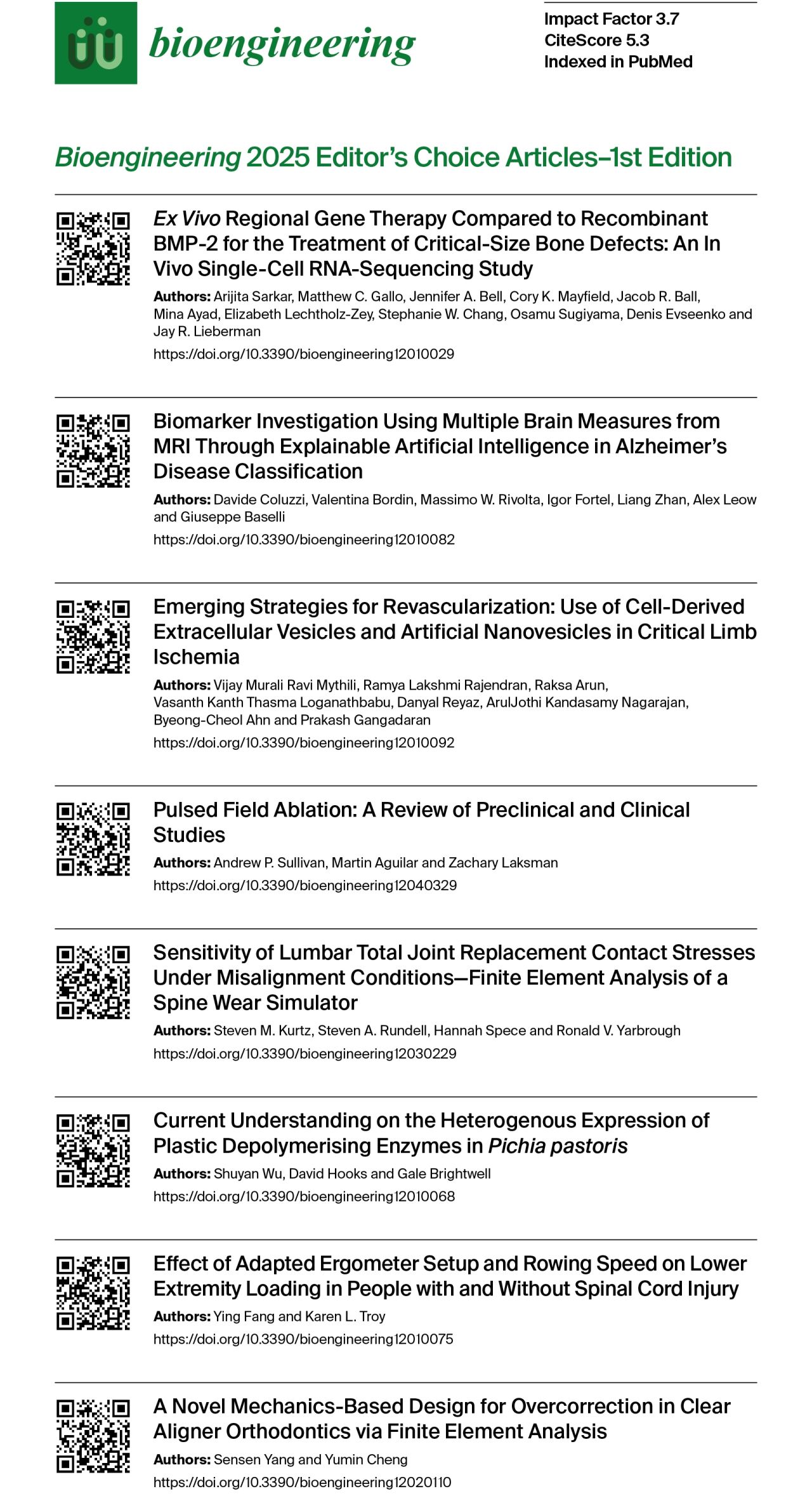 Bioengineering MDPI ad
