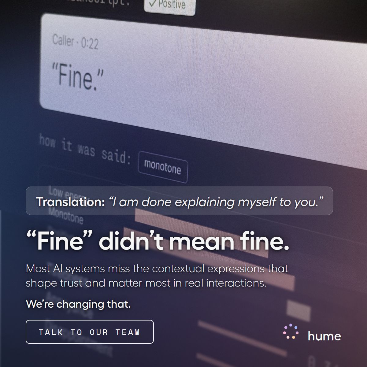Hume AI ad
