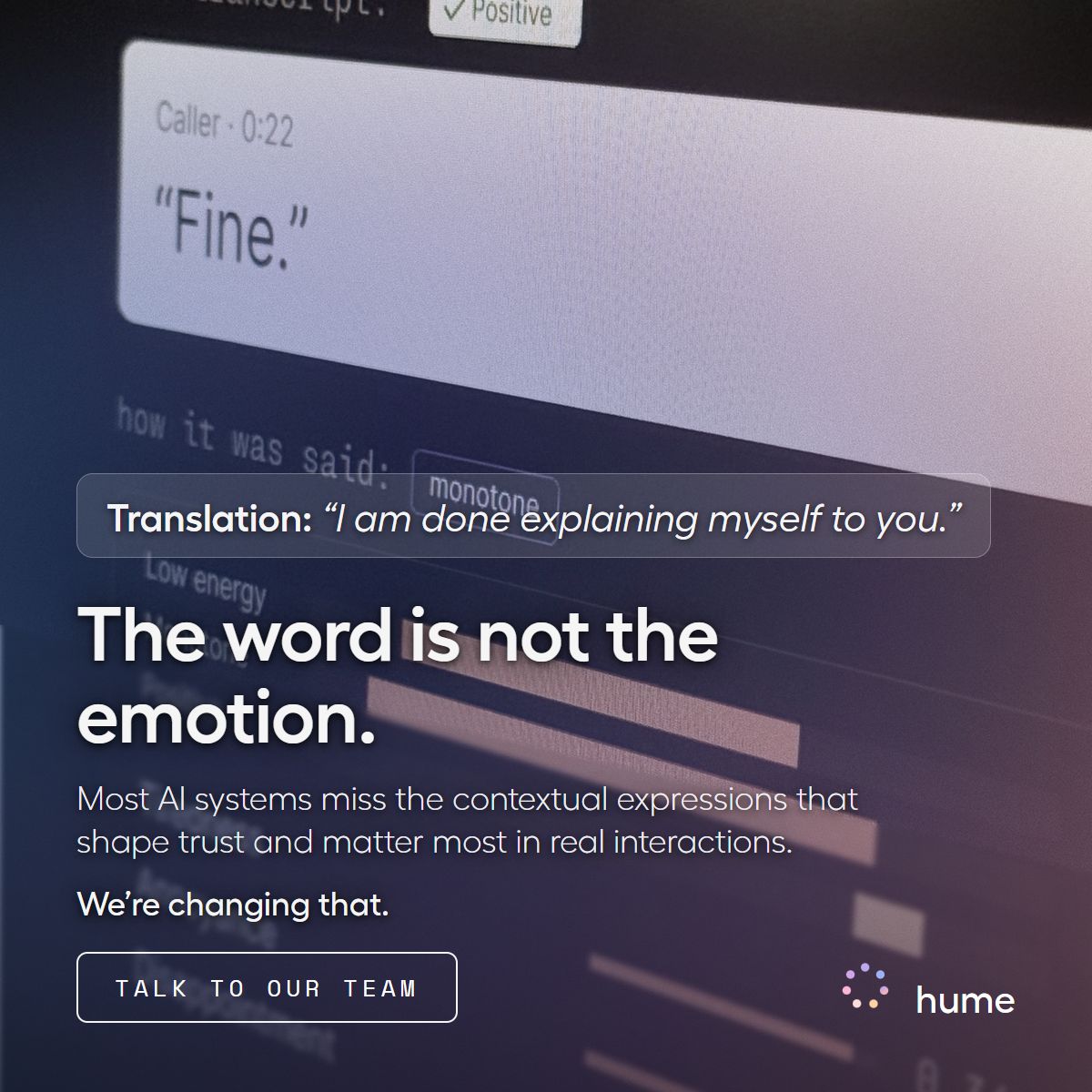 Hume AI ad