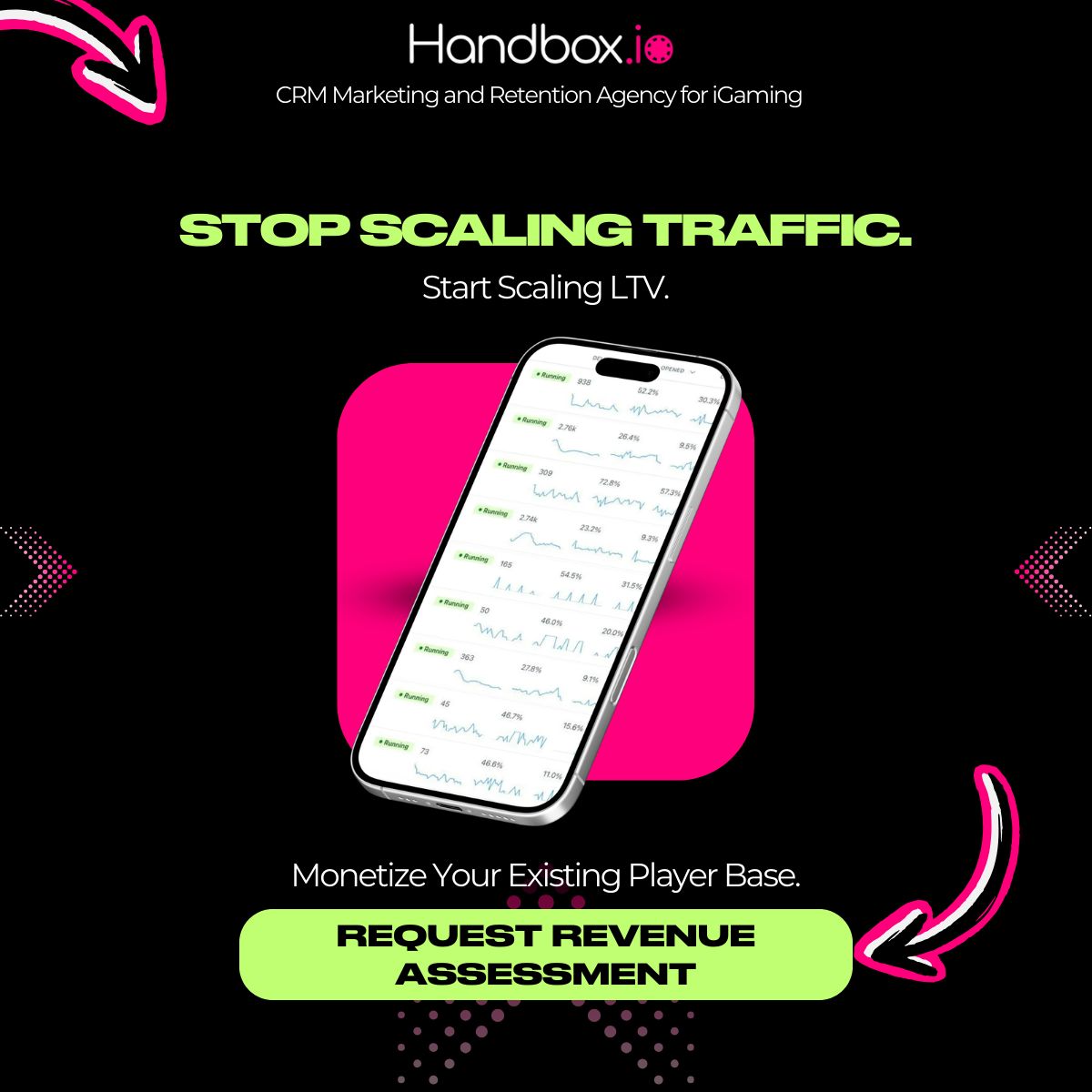 Handbox - iGaming retention agency ad