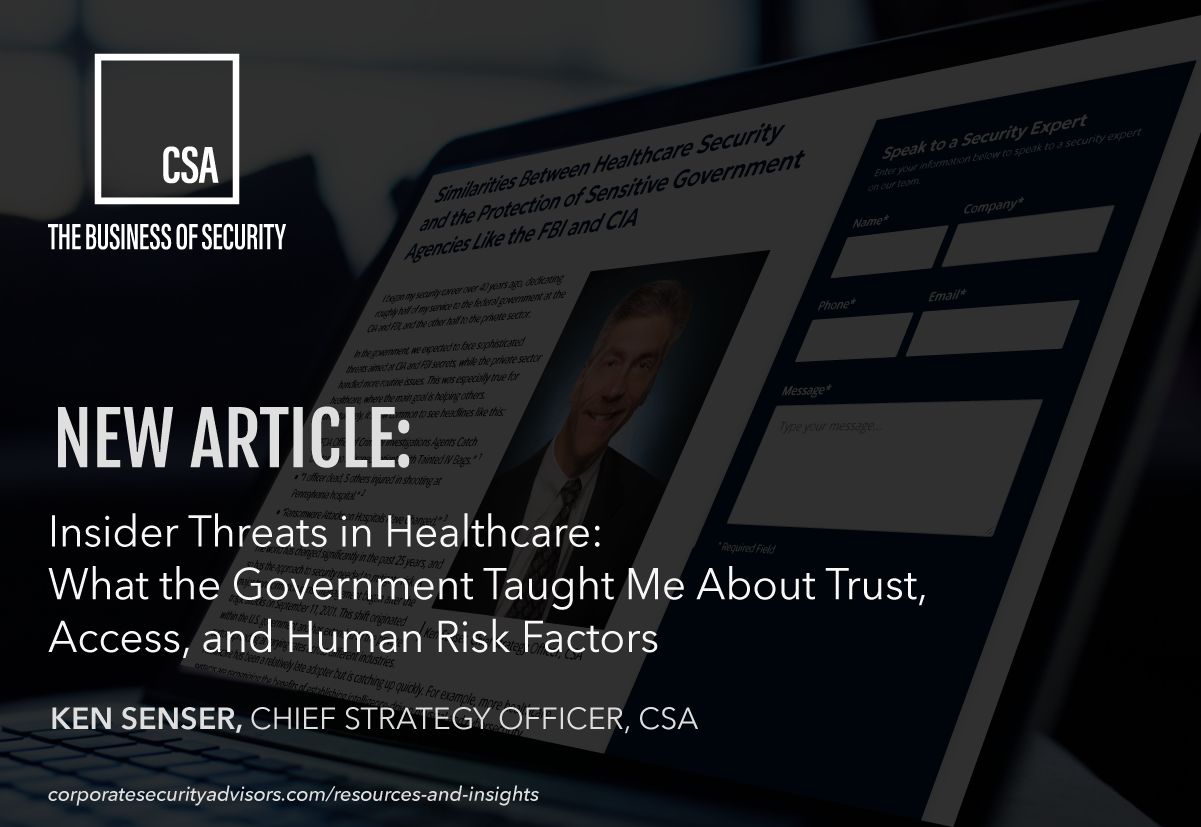 Corporate Security Advisors ad