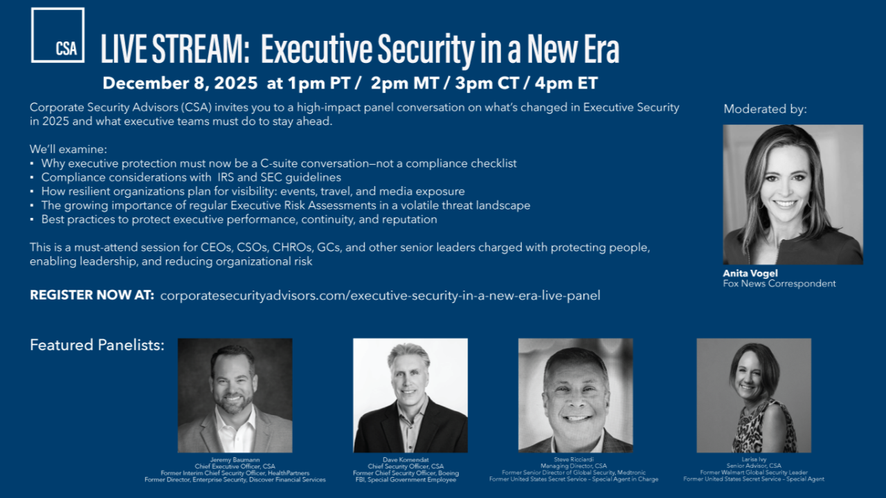 Corporate Security Advisors ad