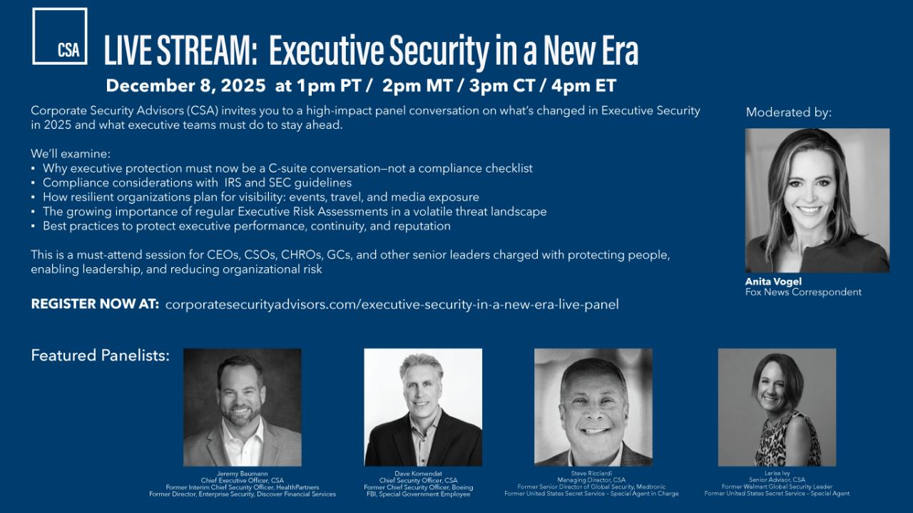 Corporate Security Advisors ad