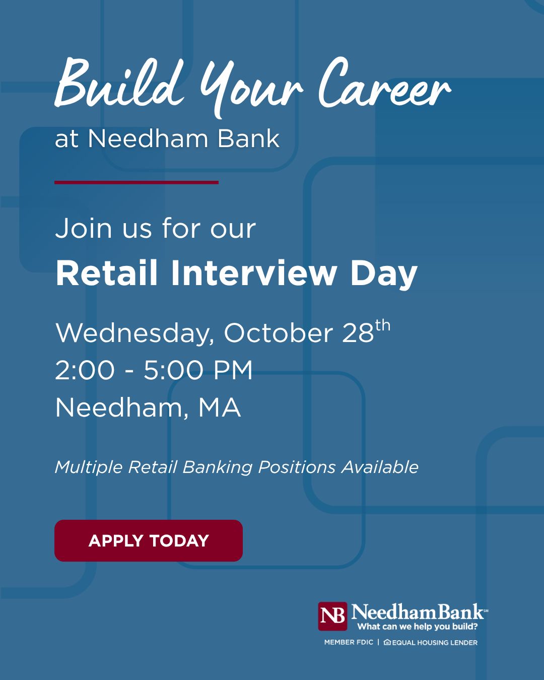 Needham Bank ad