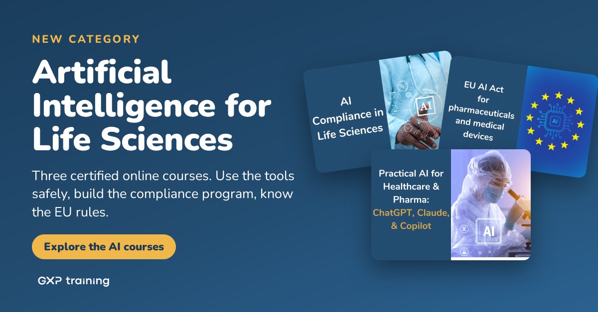 GxP Training : #1 Certified Online Courses Provider for Life Sciences Professionals ad