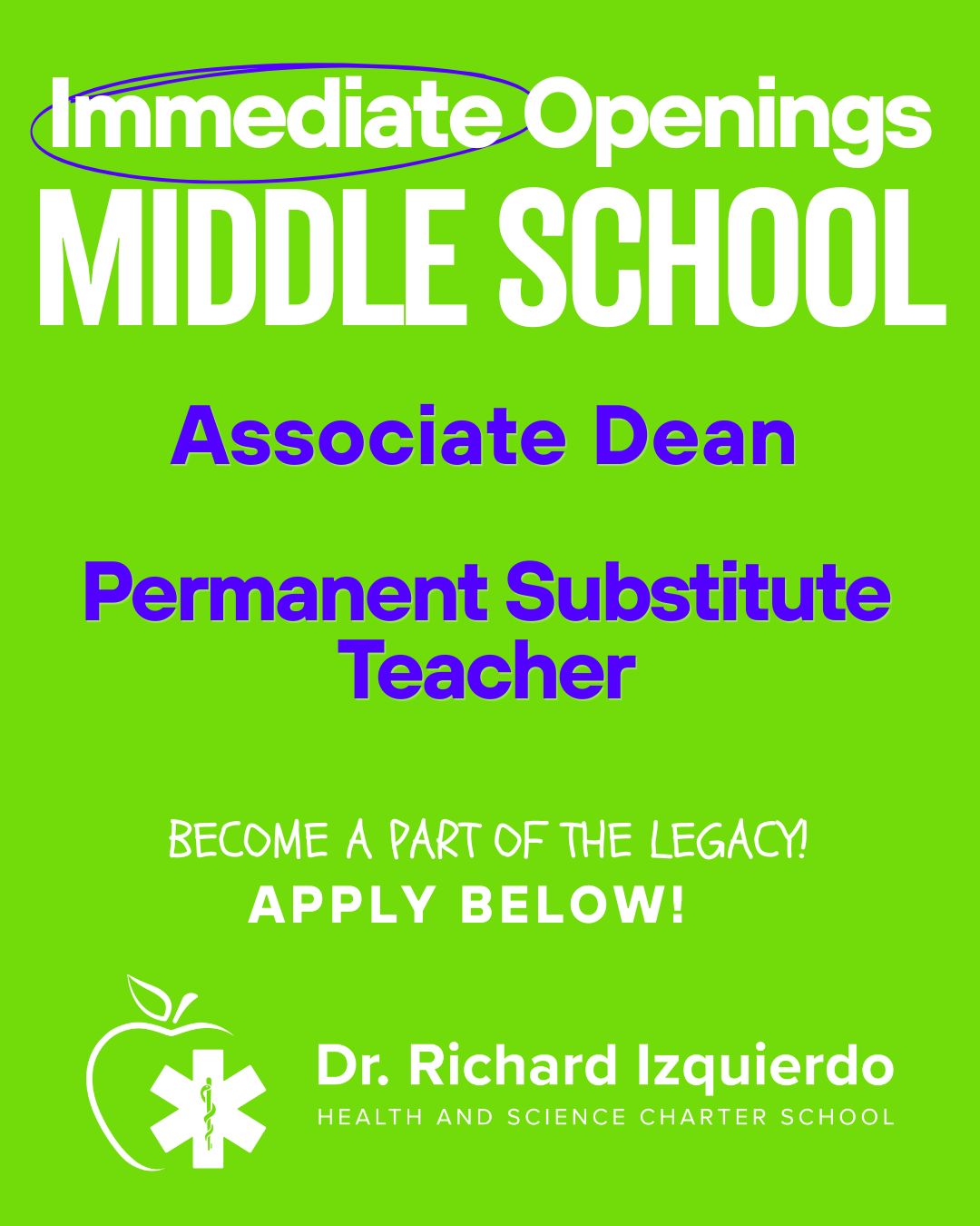 Dr. Richard Izquierdo Health & Science Charter School ad