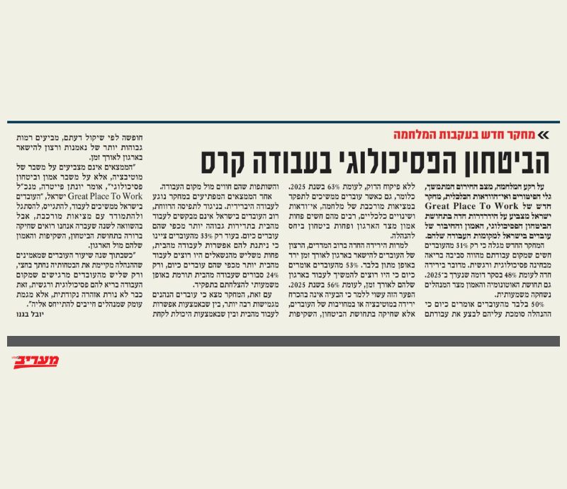 Great Place To Work® Israel ad