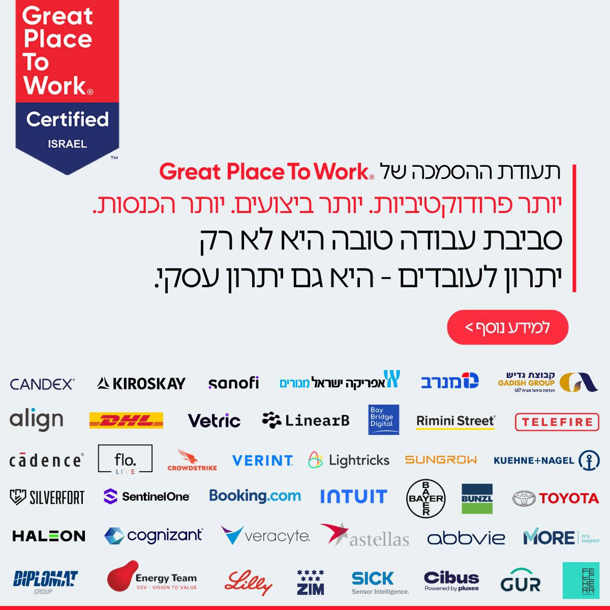 Great Place To Work® Israel ad