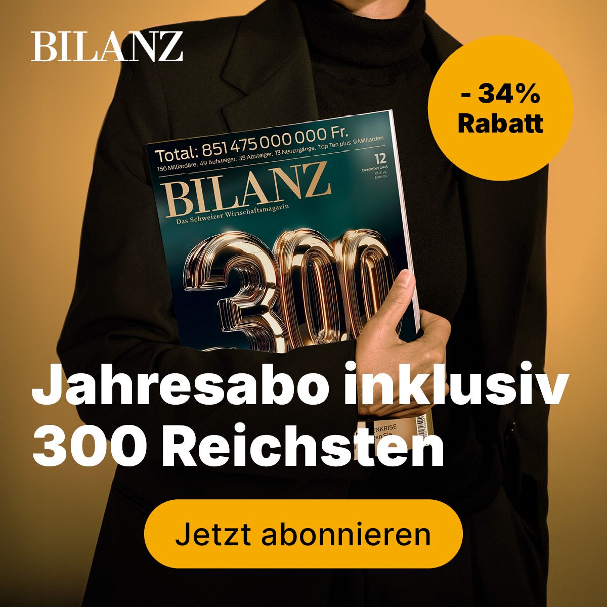 BILANZ Wirtschaftsmagazin ad
