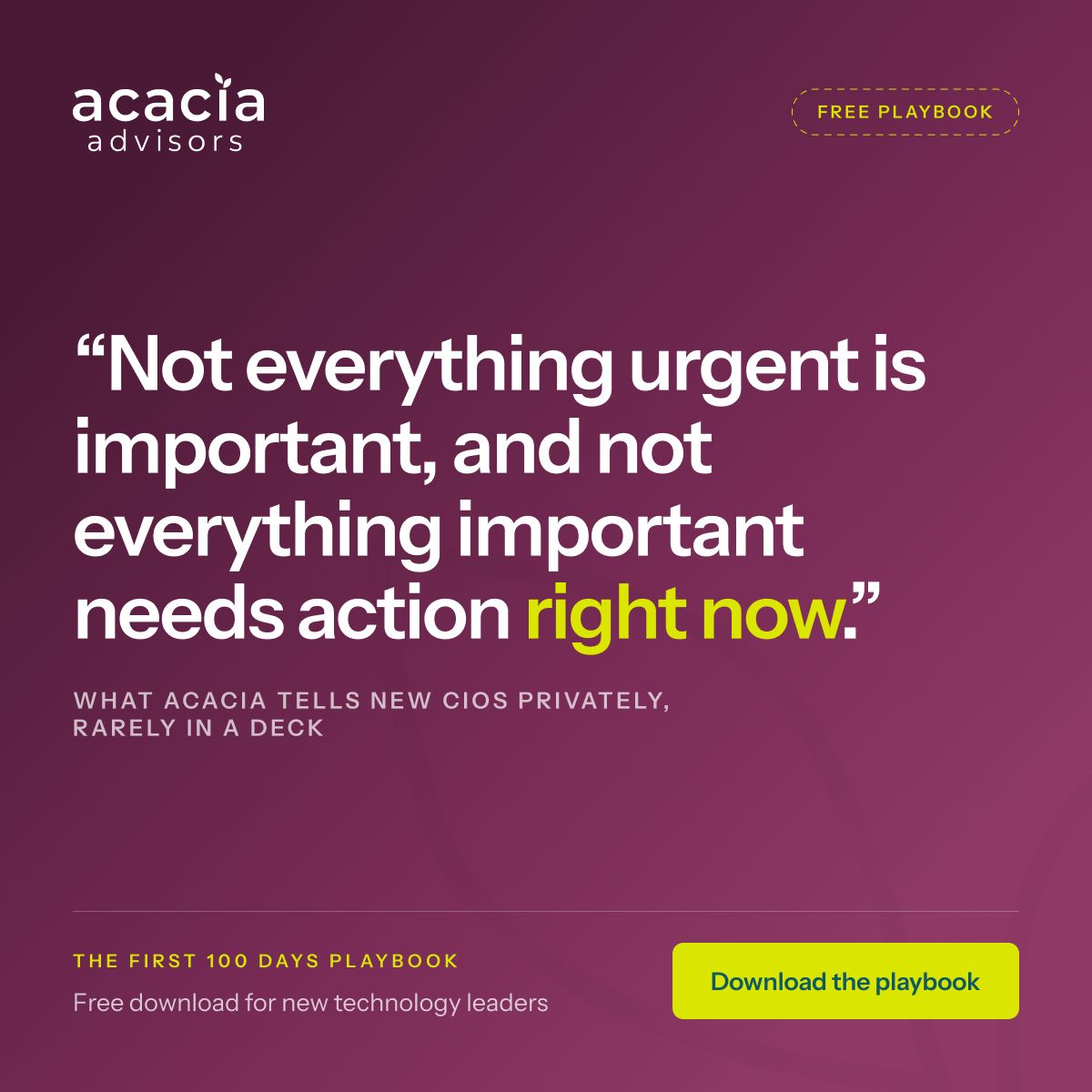 Acacia Advisors ad