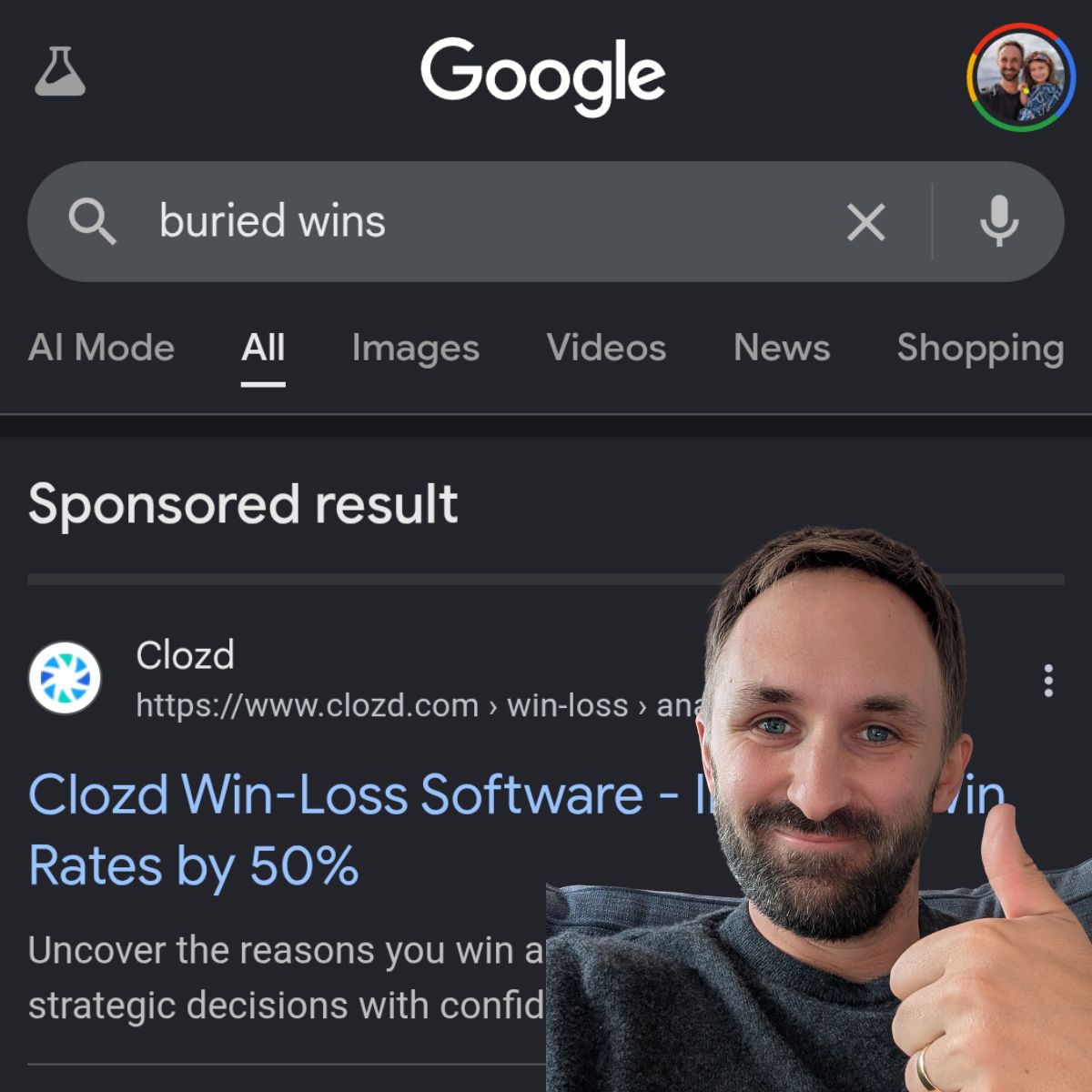 Buried Wins ad