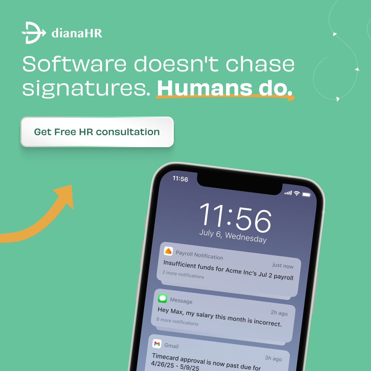 DianaHR (YC W24) ad
