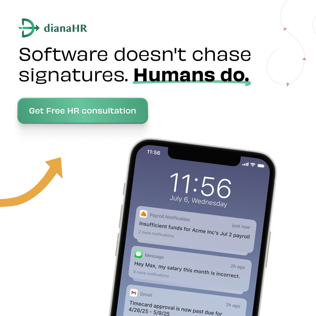 DianaHR (YC W24) ad